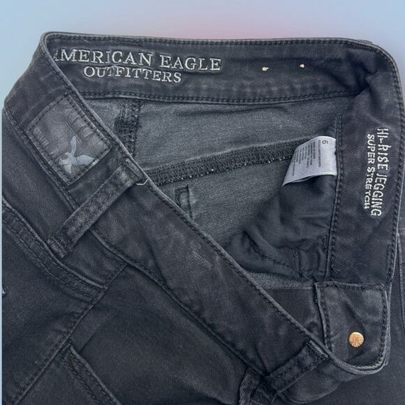 AMERICAN EAGLE Women’s 6 Black SUPER STRETCH HI-RISE JEGGING Jeans - Picture 4 of 4